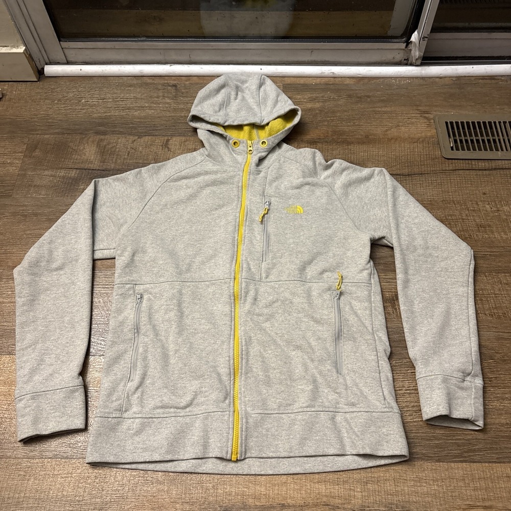 The North Face Canyonlands Full Zip Hoodie Gray Yellow Men's Size Large L TC15